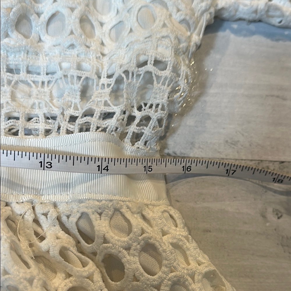 Simply Couture Sz Large (Juniors) White A-Line Lace Midi Dress • NWT! - Picture 11 of 12